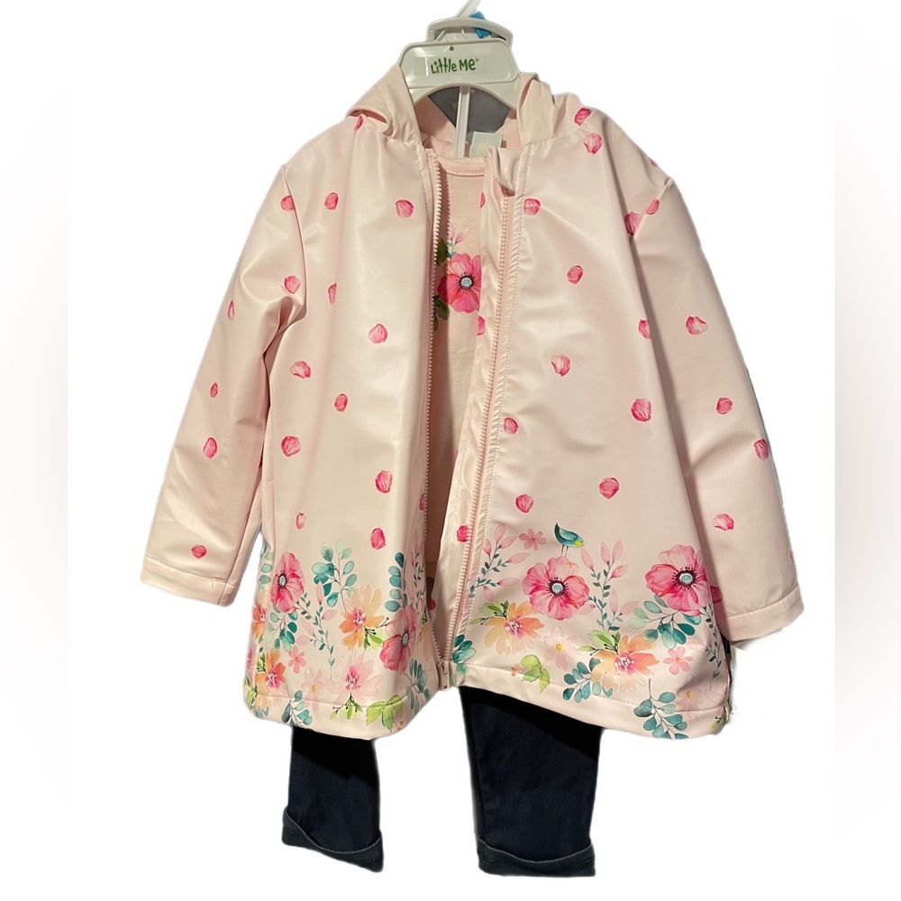 Little Me Floral Raincoat Set